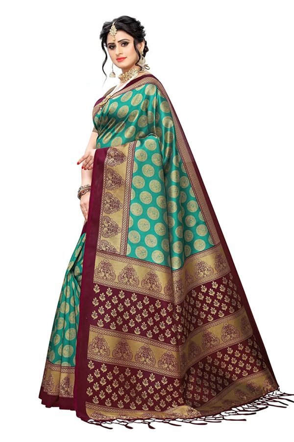 Anni Designer Women's Rama Color Banarasi Silk Saree