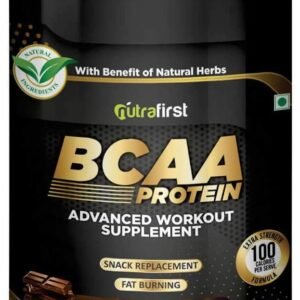 Nutrafirst BCAA Protein with Whey Protein Isolate in Chocolate Flavor for Pre/Post/Intra Advance Workout Supplement 100% Pure Vegan, Muscle Recovery & Endurance BCAA – 500gm ( 70 Serving ), Pack of 1